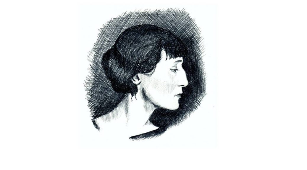 Анна Ахматова профиль, рисунок карандашом